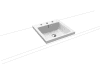 KA WB PURO Mod.3153,460x460mm,alpinweiß, Perl-Effekt,Antidröhn,m. 3HL,mÜL,chr