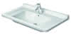 DU Möbelwaschtisch Starck 3 850 mm mit Ü L, mit HLB, 1 HL, weiß