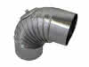 Alu Abgasbogen 1,0mm 150mm D. 90' mit KV
