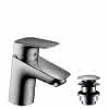 HG Waschtischmischer Logis 70 mit Push-Open Ablaufgarnitur chrom