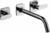 HG 3-Loch Waschtischarm.Axor Citterio M Wand Fertigset lang chrom m.Hebelgriffen