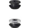 Urinalverbinder für Locheinlauf Gummi schwarz mit Rosette Loch-d.12,5mm