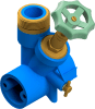 SBK Wasserverteiler 4001 11/4"x1 mit Faltenbalg blau, Nr. 8401001000
