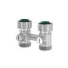 Simplex Zweirohr-Hahnblock D2/50  3/4"AG Durchgang vernickelt, Nr.F10014