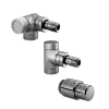 OVENTROP Anschluss-Set"Baureihe E/UniSH" DN15, Winkel-Eck links, verchromt