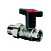 OVENTROP Kugelhahn "Optibal",Knebelgriff DN15, 1/2"IG u.Verschr. mit AG, PN16, Ms