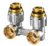comfort-Zweirohr-Hahnblock Eckform DN 15 (1/2") AG x DN 20 (3/4") AG