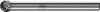 Kleinfrässtift Form F KUD D.4mm Kopf-L.3mm
