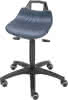 Drehhocker m.Rollen PU-Schaum blau