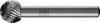 Frässtift KUD D.12mm Kopf-L.10mm Schaft-D.6mm