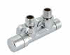 ZE Anschluss-Armatur Set Q Eckform Thermostatkopf links, chrom