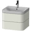 DU WTU m. Happy D.2 Plus, 2 Schk., 1 HL, 480x575x490mm,Weiß Seidenmatt