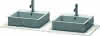 DU Konsole XSquare mit zwei Ausschnitten 16x1400x550mm, Basalt Matt