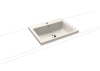 Aufsatzwaschtisch, 60x46x4cm,Stahl-Email more4YOU, 1HL, pergamon, Perl-Effekt