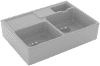 VB Spülsteine Spülstein Doppelbecken 632 391 895x630mm Rechteck Steam CeramicPlus