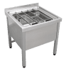 AR Standausguss, SIRIUS, Edelstahl, 650x650x598 mm, Klapprost, geschraubt