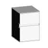 SCALIDO-Unterschrank WTWand Wange rechts 400x560x460mm 2 Auszüge Farbvar. W/W/W