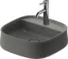 DU Aufsatzbecken 420mm Zencha, geschl. o .ÜL, m.HLB, 1 HL, Grau Seidenmatt