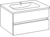 SA Waschtischunterbau mit Auszügen Solo One (PS020) 555x560x450 Weiß-Glanz