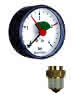 AFRISO Heizungsmanometer HZ 80 0/4bar 1/4 m.PTFE ax Kl.2,5 m.Ventil,EK