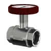 FL Kugelhahn m. Thermometergriff, rot DN25 G1i PN16 MS vern.