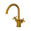 Waschtisch-Zweigriffarmatur m. ABG, BG 250 1500 BG, brushed gold
