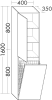 BB Hochschrank (HSQW040) Sinea1.0, 350x400x1600, PG1