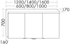 BB Spiegelschrank (SPQL090) Sys30, 170x900x700, PG1