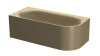 BE Badewannen Eck Sonderform Lux Oval IV Silhouette Beige 1750x800x450/575mm