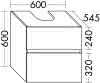 sanibel-WT-Unterbau FLEX PLUS WYBP060 zu Konsole 600x600x545mm Dunkelgrau Lack