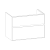 SCALIDO-WT-Unterschrank zu WT Wand 800 770x560x460mm 2 Auszüge Farbvar. L/L/L