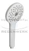 REGENWERK White Edition - Handbrause Feinregen, rund, dreistrahlig, 120mm