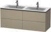 DU WTU wandh. L-Cube 481x1290x550mm 4 Sc hKa, f.233613, taupe