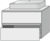 SA Waschtischunterbau mit Auszügen Solo One (PS212) 561x800x520 Weiß-Glanz