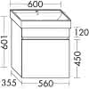 sanibel-WT-Unterbau FLEX PLUS WYBI056 560mm breit 1 Auszug Eiche Klassik