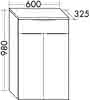 sanibel-Mittelschrank 2.0 FLEX UHIH060 600x980mm Eiche Baumwolle
