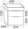 sanibel-WT-Unterbau 2.0 FLEX WYKT057 570mm breit Schubl/Auszug Eiche Urban