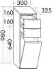 sanibel-Mittelschrank 2.0 FLEX UHIK030 TH 300x980mm Basaltgrau Matt