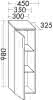 sanibel-Mittelschrank 2.0 FLEX UHZG035L TH links 350x980mm Weiß Matt