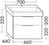 sanibel-WT-Unterbau 2.0 FLEX WYKR066 TH 660mm breit Schubl/Auszug Graphit Matt