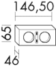 BB Doppelsteckdose (ACLN014) Zubehör, 46x146x65